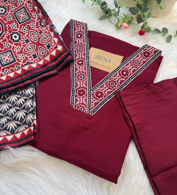 ✨ Glass Chanderi A-Line Kurti Set ✨