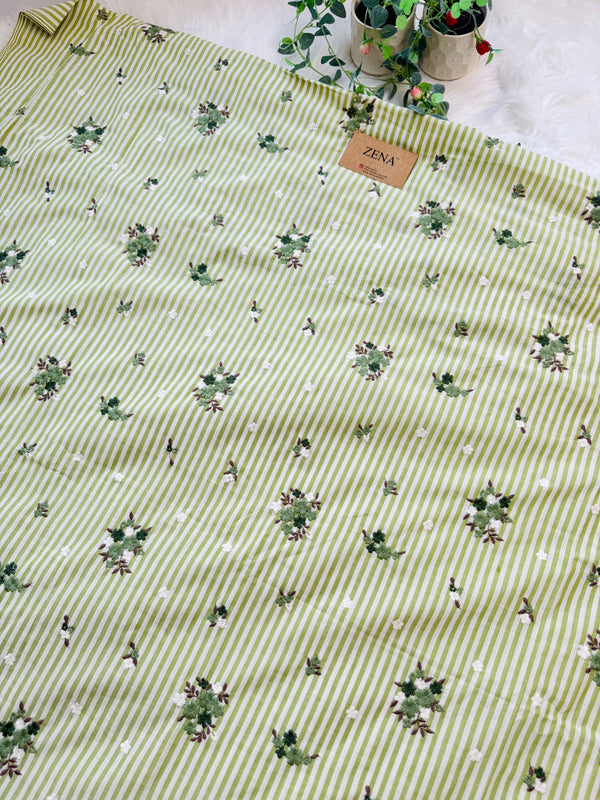 Unstitched Pure Cotton Kurti Set – Top, Bottom & Dupatta 🌿