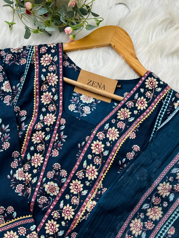 Pure Cotton Hand-Detailed Kurti Set