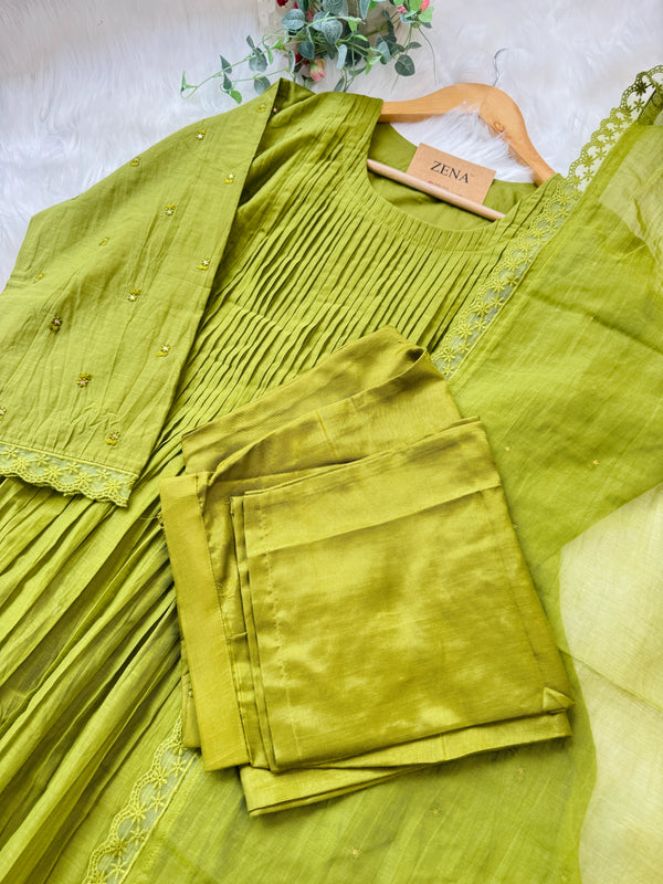 Mul Chanderi Silk Anarkali Set ✨ – Elegant Festive Wear