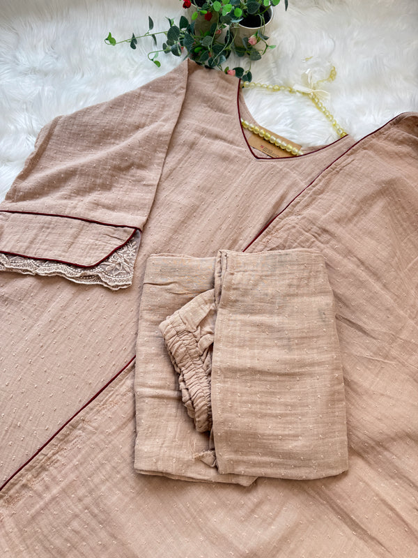 ✨ Crush Cotton A-Line Kurti Set ✨
