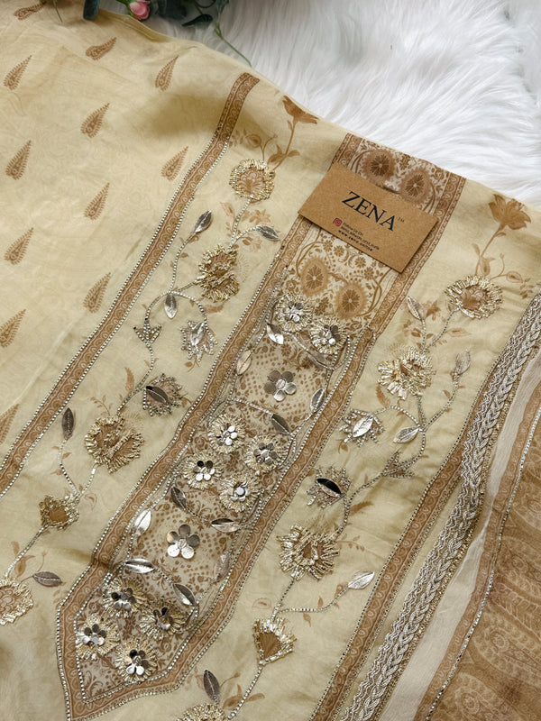 ✨ Pure Crepe Handwork Unstitched Suit ✨