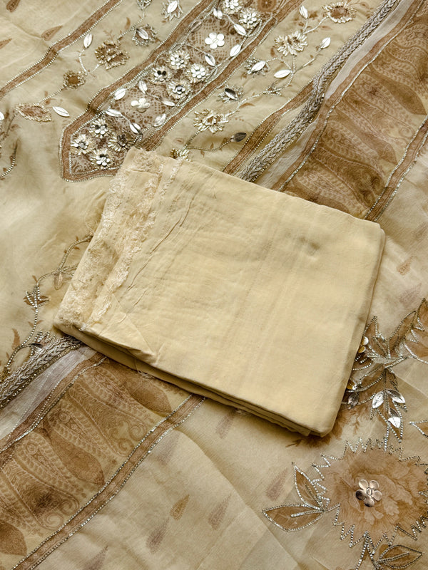 ✨ Pure Crepe Handwork Unstitched Suit ✨