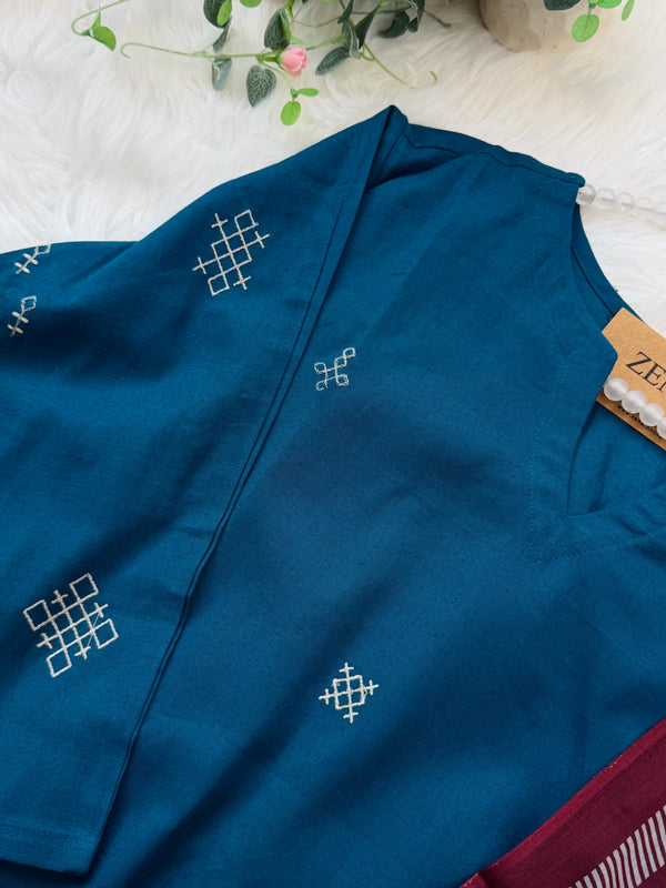 ✨ Pure Cotton A-Line Kurti Set ✨