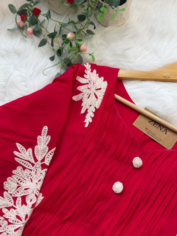 ✨ Mul Chanderi Embroidered Anarkali Set ✨