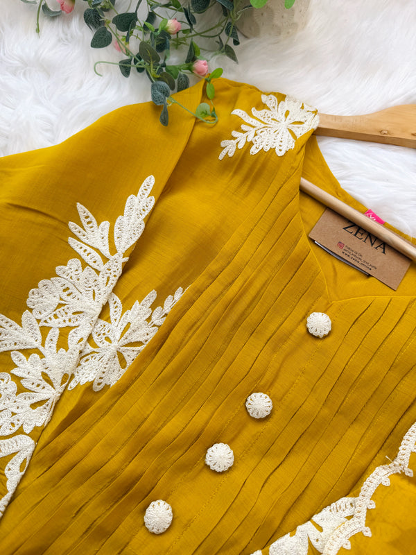 ✨ Mul Chanderi Embroidered Anarkali Set ✨