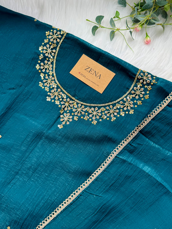 Shimmer Silk Handwork Party Wear Suit