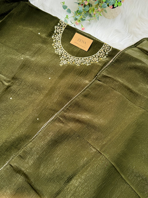 Shimmer Silk Handwork Party Wear Suit