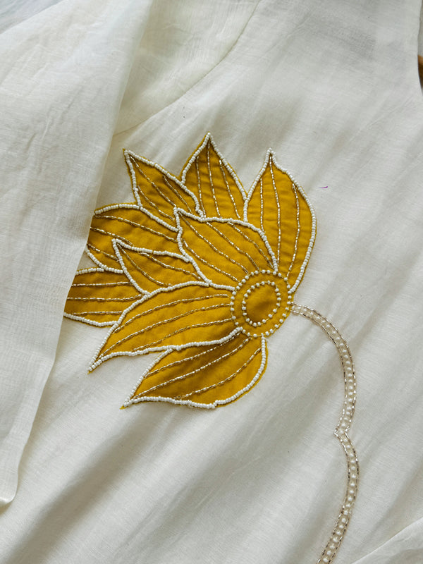 Premium Mul Chanderi Handcrafted A-Line Kurti Set