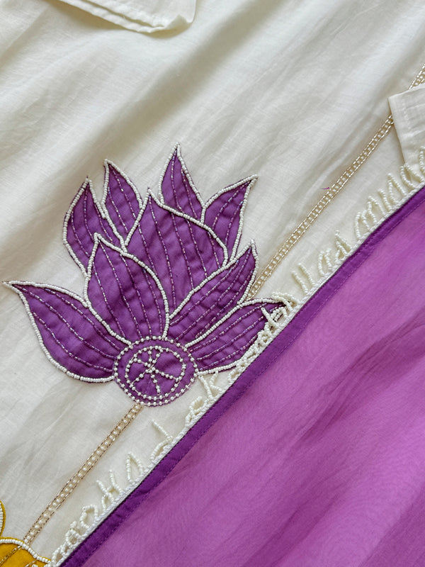 Premium Mul Chanderi Handcrafted A-Line Kurti Set