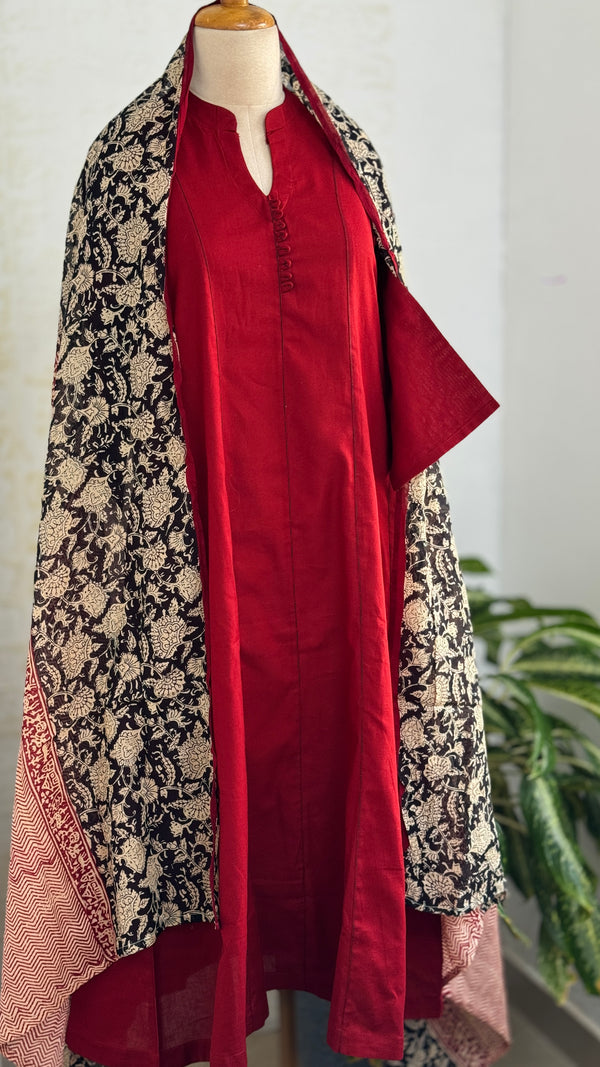 ✨ Pure Cotton A-Line Kurti Set ✨