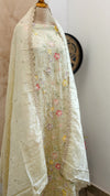 ✨ Tissue Silk Handwork Party Wear Unstitched Suit ✨