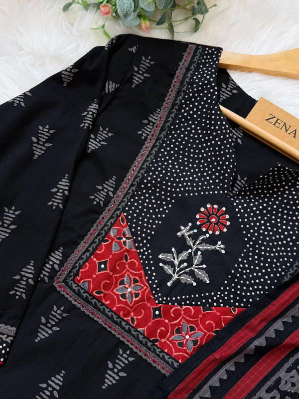 ✨ Pure Cotton Kurti Set Paired with Kota Doria Dupatta ✨
