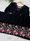 ✨ Pure Cotton V-Neck Embroidered Kurti Set ✨