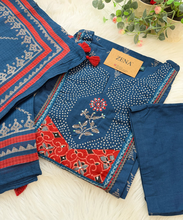 ✨ Pure Cotton Kurti Set Paired with Kota Doria Dupatta ✨