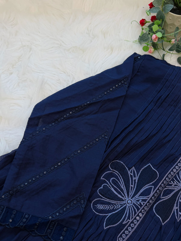 ✨ Glass Chanderi Anarkali Kurti Set ✨