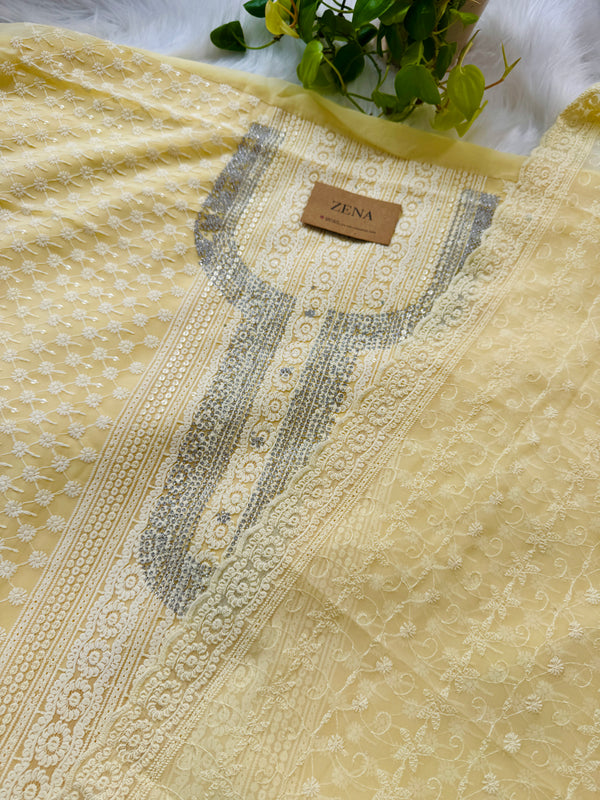 Georgette Unstitched Chikankari Suit – Classic Elegance, Your Style