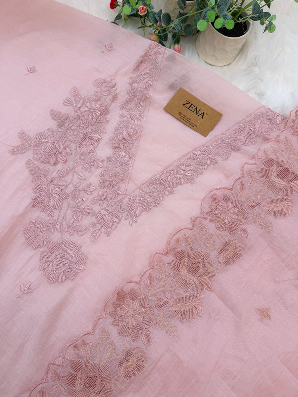 ✨ Mul Chanderi Embroidered Unstitched Suit ✨