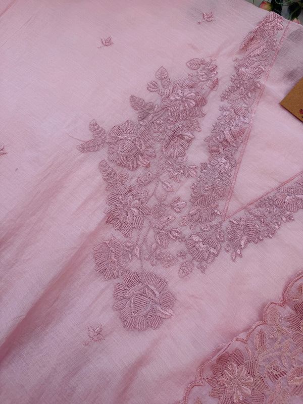 ✨ Mul Chanderi Embroidered Unstitched Suit ✨