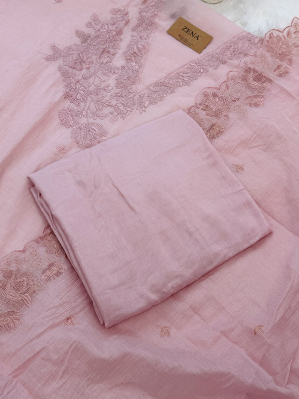 ✨ Mul Chanderi Embroidered Unstitched Suit ✨