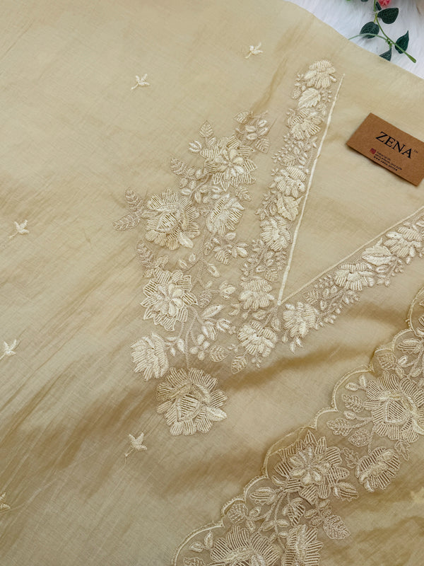 ✨ Mul Chanderi Embroidered Unstitched Suit ✨