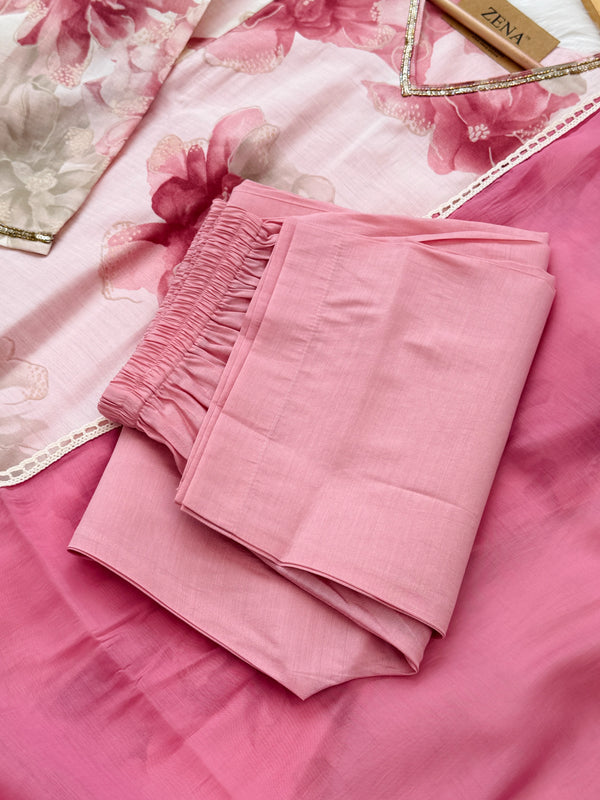 ✨ Glass Chanderi A-Line Kurti Set ✨