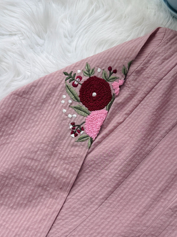✨ Pure Cotton Embroidered A-Line Kurti Set ✨