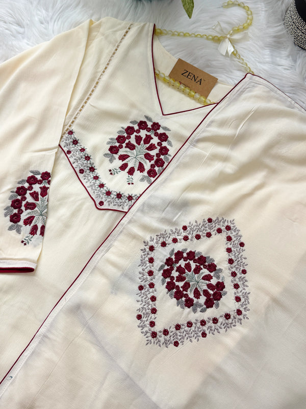 ✨ Imported Crushed Ready-to-Wear Embroidered Anarkali Set ✨