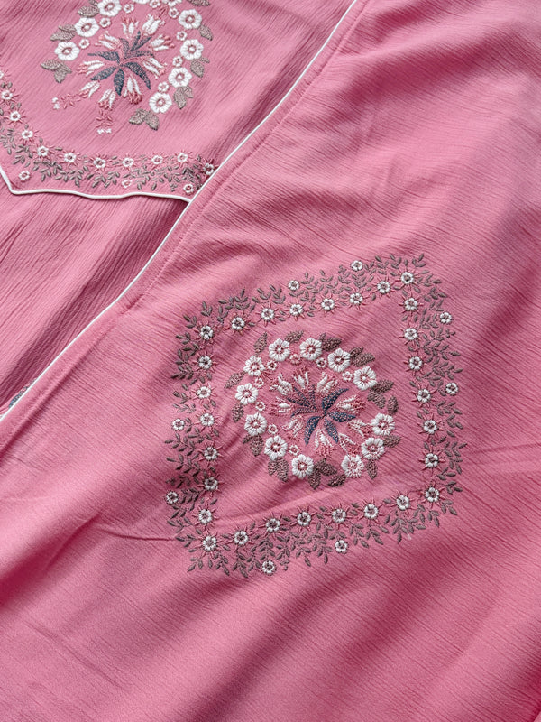 ✨ Imported Crushed Ready-to-Wear Embroidered Anarkali Set ✨