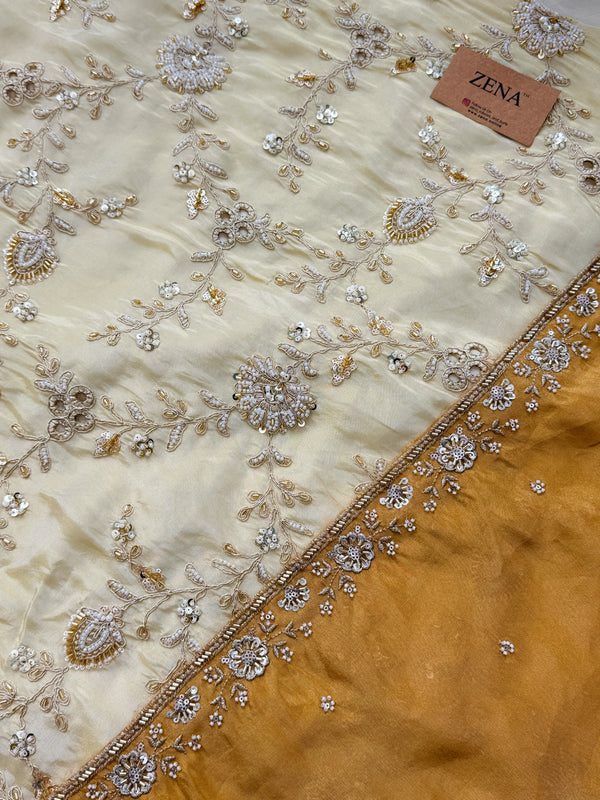 ✨ Pure Tissue Silk Handwork Unstitched Suit ✨