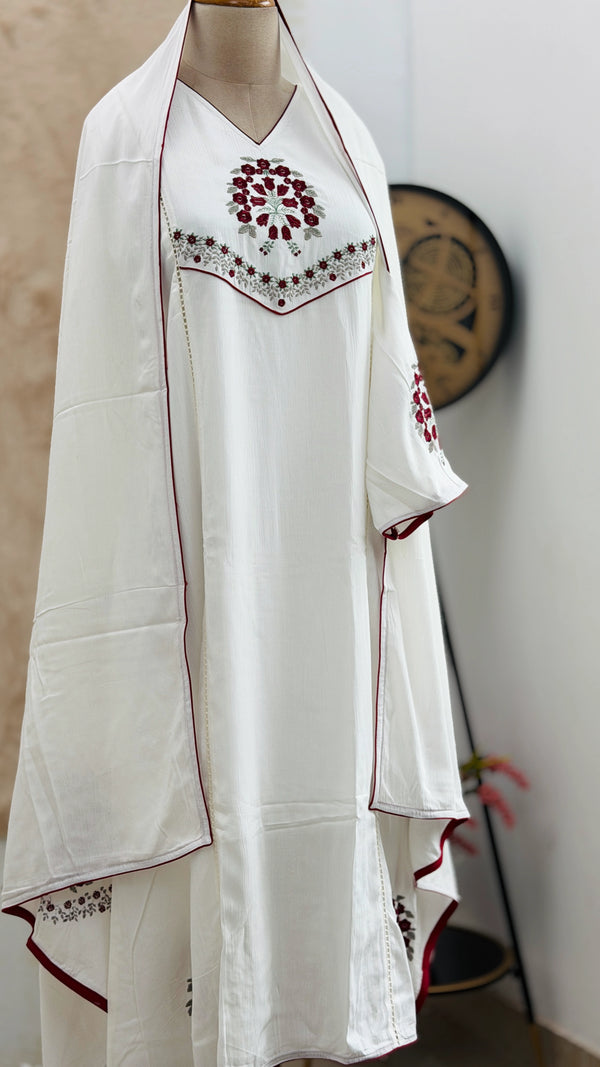 ✨ Imported Crushed Ready-to-Wear Embroidered Anarkali Set ✨