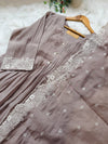 ✨ Glass Chanderi Embroidered Anarkali Set ✨