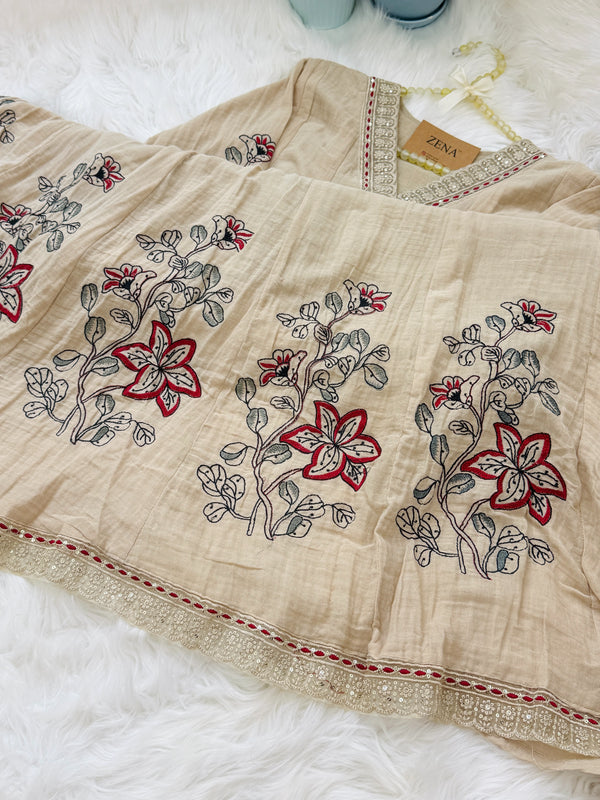 ✨ Mul Cotton Embroidered Kurti Set ✨