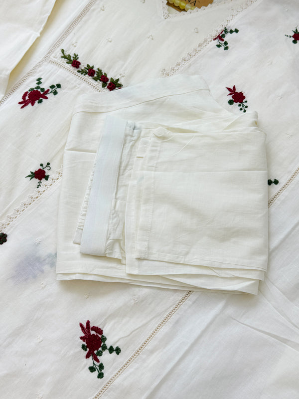 ✨ Pure Cotton Embroidered A-Line Kurti Set ✨