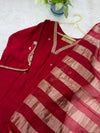 ✨ Pure Mul Chanderi Handwork A-Line Kurti Set ✨