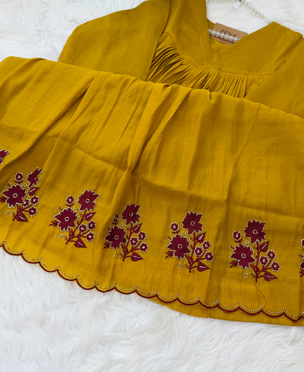 ✨ Glass Chanderi Handwork Anarkali Set for Women ✨