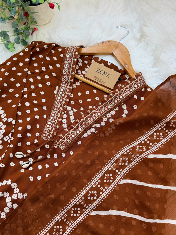 ✨ Pure Cotton A-Line Kurti Set ✨