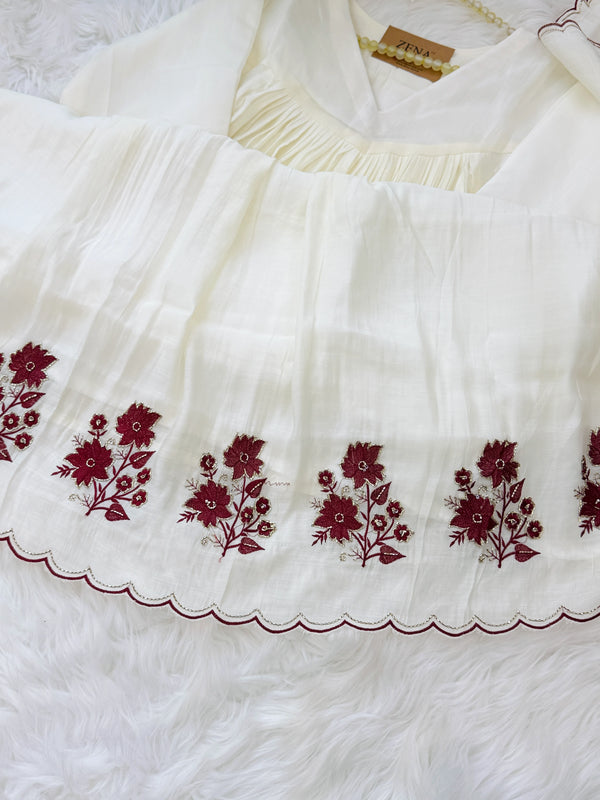 ✨ Glass Chanderi Handwork Anarkali Set for Women ✨