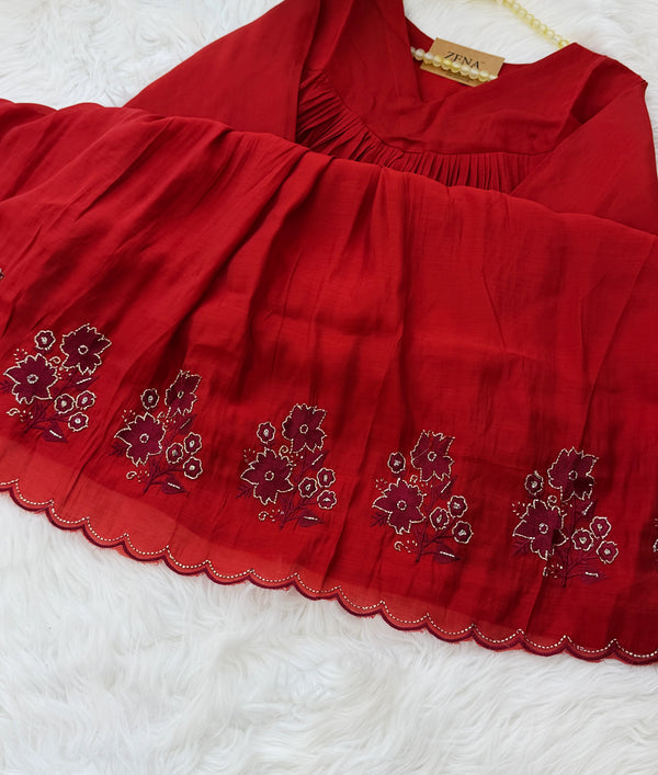 ✨ Glass Chanderi Handwork Anarkali Set for Women ✨