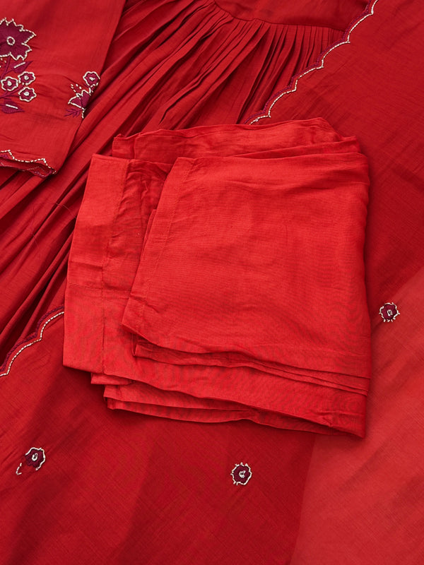 ✨ Glass Chanderi Handwork Anarkali Set for Women ✨