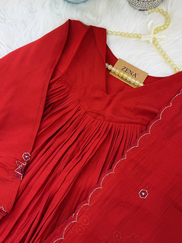 ✨ Glass Chanderi Handwork Anarkali Set for Women ✨