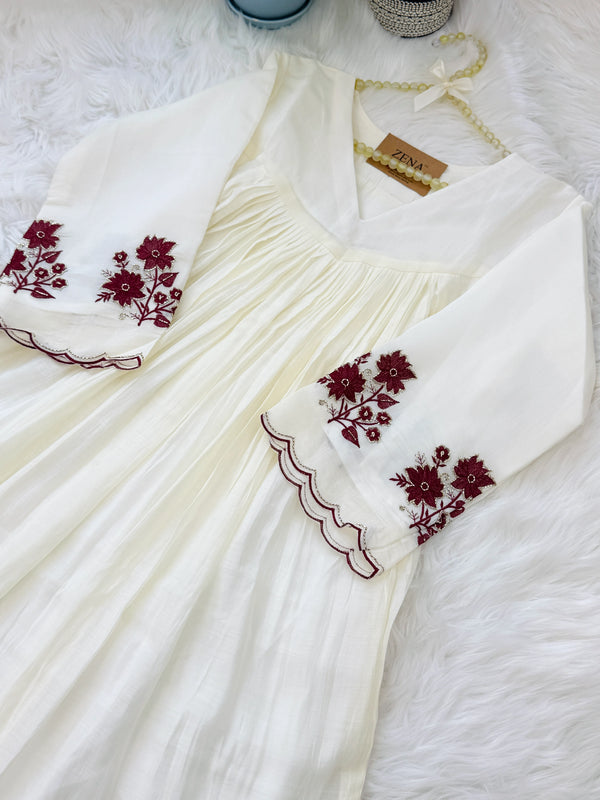 ✨ Glass Chanderi Handwork Anarkali Set for Women ✨