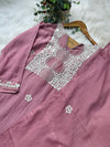 Premium Mul Chanderi Hand-Embroidered Mirror Work Kurti