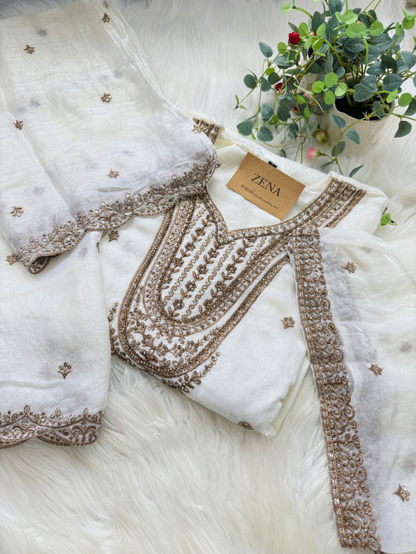 Fandy Silk Partywear Embroidered Palazzo Set