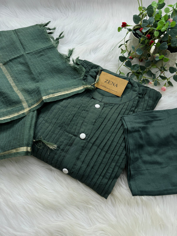 Premium Mul Chanderi Anarkali Kurti Set