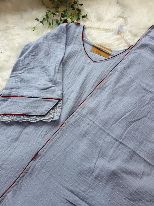 ✨ Crush Cotton A-Line Kurti Set ✨
