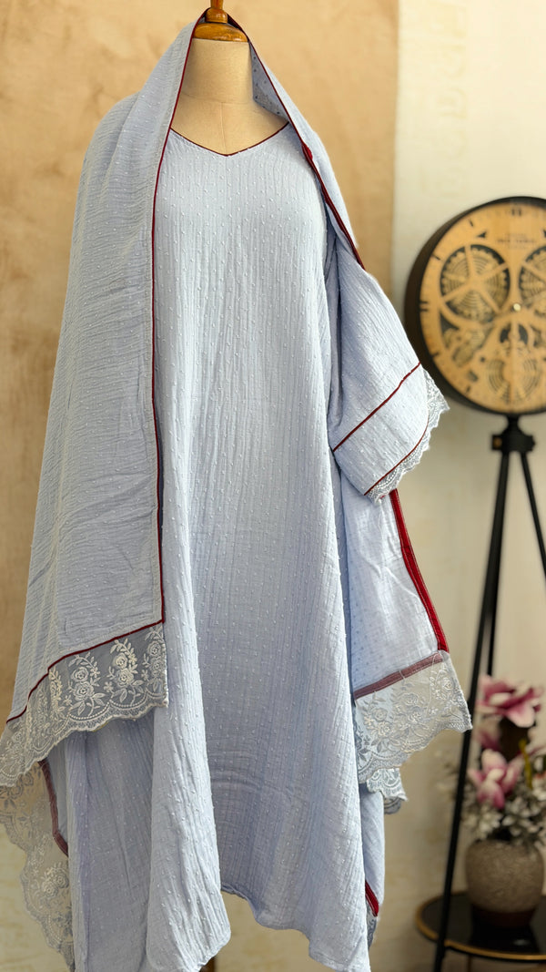 ✨ Crush Cotton A-Line Kurti Set ✨