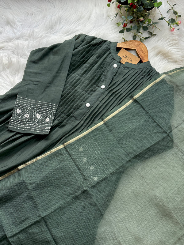 Premium Mul Chanderi Anarkali Kurti Set