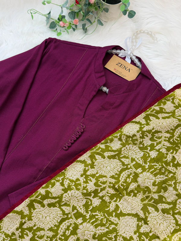 ✨ Pure Cotton A-Line Kurti Set ✨