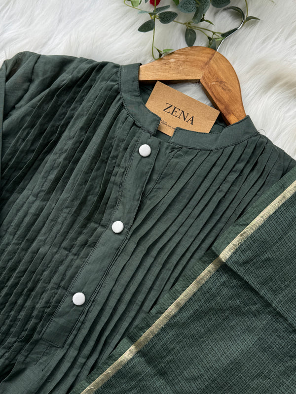 Premium Mul Chanderi Anarkali Kurti Set